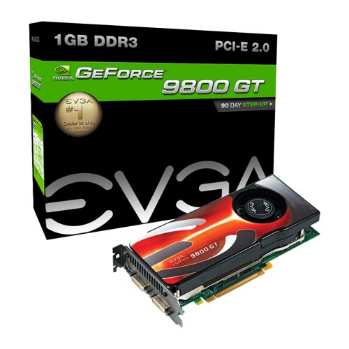 EVGA 01G-P3-N983-AR e-GeForce 9800 GT Akimbo Edition 1GB DDR3 PCI-E 2.0 Dual Slot with Upgraded Cooling Graphics Card