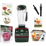 Vitamix CIA Professional Series Blender (1365) with Superfood Smoothies: 100 Delicious, Energizing & Nutrient-dense Recipes Book and Two Accelerator/Tamper Tools (Ruby Red)
