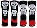 Marvel Punisher Mens Athletic Crew Socks 2 Pair Black