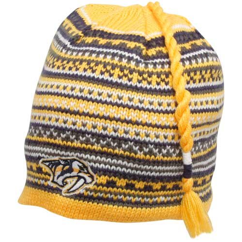 Reebok Nashville Predators Gold Northern Lights Tassel Knit Beanie