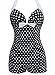 Graceful.u 50s Polka Dot Vintage One Piece Halter Swimsuit Monokinis