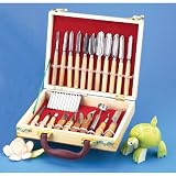 22 Piece Carving Set Wooden Case