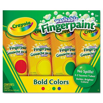 Crayola 4ct Washable Fingerpaints Primary