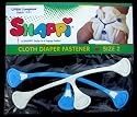 Snappi Cloth Diaper Fasteners - Toddler Size 2 - Pack of 2 (Blue, White)