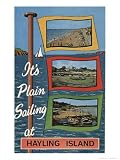 1960's Hayling Island Souvenir Art Giclee Poster Print, 12x16