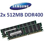 Produkt-Bild: 1GB DUAL CHANNEL KIT: SAMSUNG original 2x 512 MB 184 pin DDR-400 (400Mhz PC-3200 CL3) DIMM 64Mx8x8 single side f&uuml;r PC's - 100% kompatibel zu 333Mhz PC-2700 / 266Mhz PC-2100