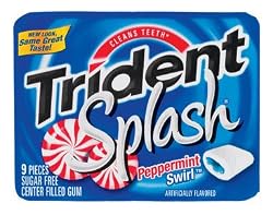 Trident Sugar Free Chewing Gums Splash Peppermint Swirl