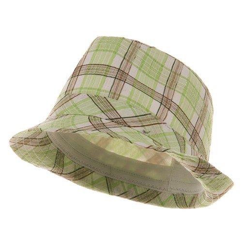 Plaid Designed Fedora Hat - Lime W20S70C