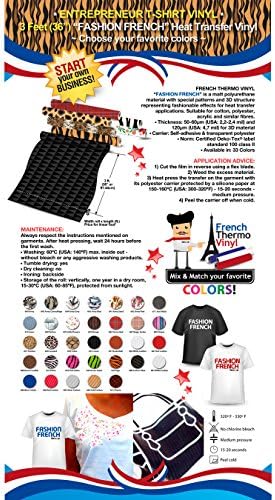 ENTREPRENEUR T-SHIRT VINYL: 3 feet (36") French Thermo Vinyl "FASHION FRENCH" (Heat Transfer Vinyl) - Color: ARMY CAMOUFLAGE - Choose your favorite colors - ***FREE Shipping***