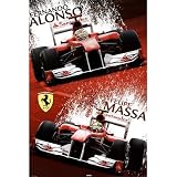 (24x36) Ferrari Fernando Alfonso and Felipe Massa Sports Poster Print