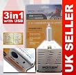Powersquared Mains Car in-Car Power Inverter 12DC to 240 AC 150w for car use, Power your laptop TV, Video Games, Portable DVD, etc.. In Car,In Plane,In Boat from any UK mains plug ! Usb Out Put And 12DC lighter Out Put! Adjustable Head for easy positioning.