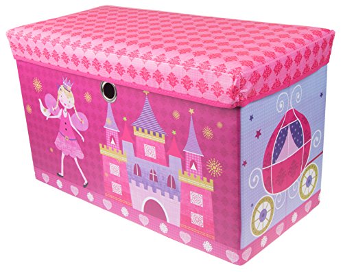 Fairytale Princess Castle Collapsible Cushion-Topped Organizer - Pink and Purple