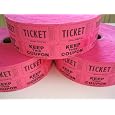 3 Rolls Hot Pink 50-50 Raffle Tickets