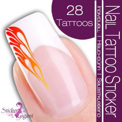 Nail Tattoo Sticker Flammen - vielfarbig Preisvergleich