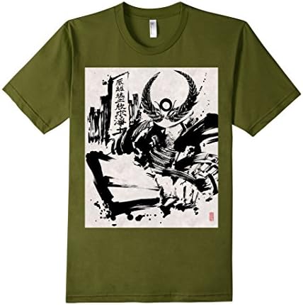 Men's Tokugawa Ieyasu Japanese Samurai Warrior Graphic T-Shirt Tee Medium Olive