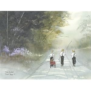 Fishin' Buddies Art Poster PRINT David Bailey 16x12
