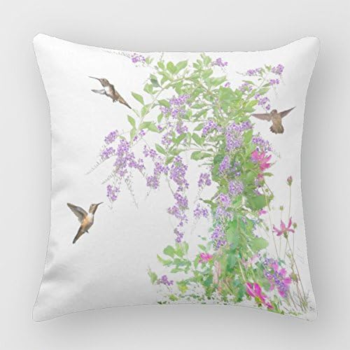 Square (Set of Two) Throw Pillowcase Sofa Bed Pillow Cover Decorative Cushions (16" X 16" ) Double Happiness Chinese Wedding Cherry Blossoms Throw Pillowcases