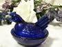 Cobalt Blue Glass Hen on Nest