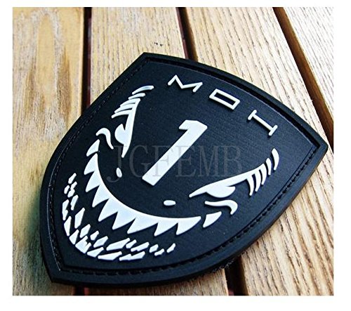 black background white design Medal of Honor MOH MAKO SHARK 3D PVC Velcro Patch