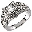 14K White Gold Wristwatch Mode Diamond Engagement Ring (Center stone is not included)