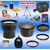 3x Telephoto & Wide Angle Macro Lens 4GB Ultimate Accessory Kit for Canon A650 IS