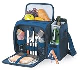 Outdoor Living : Picnic Time Malibu - Navy/Plaid Deluxe Picnic Tote