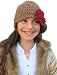 Handmade Acrylic Trendy Hat for Teens/Women - Caffe Latte (Large/crocheted removable flower pin)