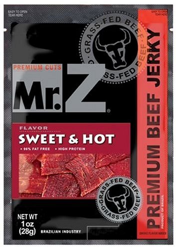 Mr. Z Premium Beef Jerky Sweet & Hot Flavor, 1-Ounce Bags (Pack of 12)