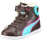 Puma FirstRound Fur WP WTR V K 352378, Unisex - Kinder, Sneaker, Braun (chocolate brown-ceramic green 02), EU 31 (UK 12) (US 13)