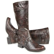JANE KLAIN Damen Winter Langschaft Stiefel, Crinkleoptik, mocca braun