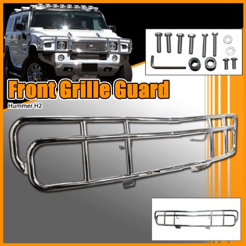 Best Price Hummer H2 Grille Guard/Brush Guard - Polished Stainless Steel - Fits the 2003, 2004, 2005, 2006, 2007, 2008, 2009, and 2010 Hummer H2