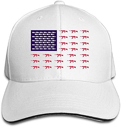 AK-47 Riffle USA Flag Baseball Cap Adjustable Hat