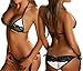 LOCOMO Lingerie Lace Edge String Swimwear Bikini Set BN89 WT Black & White