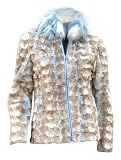 Bergama Women Mink Sections Fox Collar Jacket-multicolor-small