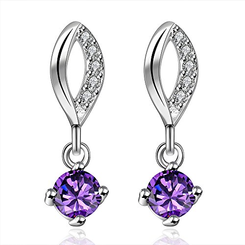 Women's Fashion Silver Plated Crystal Rhinestone Hoop Hook Earrings