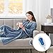 Comfort Spaces Luxury Microplush 1 Piece Electric Wrap Blanket Super Soft and Warm Reversible Heated Throw Poncho with Auto Shutoff, 50