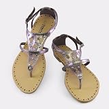 Silver Cutout Flats Sandals Womens Shoes
