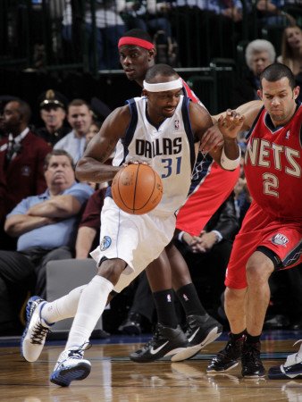 New Jersey Nets v Dallas Mavericks: Jason Terry and Jordan Farmar Photographic Poster Print by Glenn James, 9x12