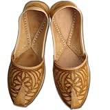 Punjabi Leather Shoe With Tilla And Cut Work For Women (Free Shipping) Shes0014