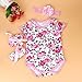 FEITONG 3pcs Baby Girls Floral Print Romper Bodysuit +Headband+ Shoes Sets Clothes (Age 3-6M, Pink)