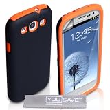 Samsung Galaxy S3 Tasche Galaxy S3 Schwarz / Orange Silikon Harte / Weich Dual Combo H�llevon "Yousave Accessories�"