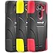 Fosmon HYBO-V Durable Dual Layer Hybrid Silicone + PC Kickstand Case for LG G3 (All Carriers) - Retail Packaging (Yellow)
