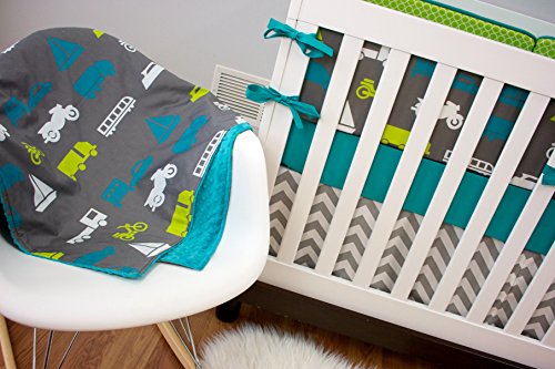 Modified Tot Crib Bedding, Vroom Vroom