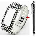 Smart Tech Store Square Pattern Black White Replacement Band With Clasp for Garmin Vivofit Only /No tracker/ Wireless Activity Bracelet Sport Wrist band Garmin Vivo fit Bracelet Sport Arm Band Armband