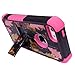 3 Layers Heavy Duty Rugged Real Tree Maple Camo Hard + Soft Case Cover + Stand for iPhone 5 5s + Stylus + Screen Protector - Pink
