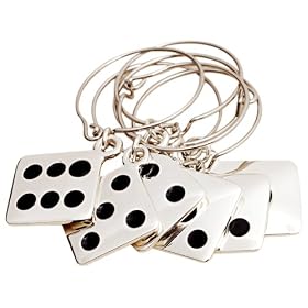 Present Day gifts by Arthur Price, set of 6 silver plated 'domino' wine charms in a gorgeous designer gift box