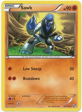 Pokemon - Sawk (62) - Black and White