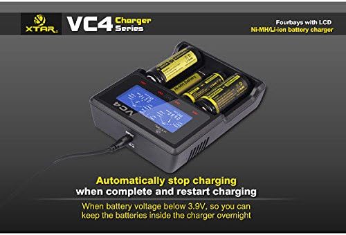 XTAR VC4 LCD Screen USB Battery Charger For 18650 26650 14500 Battery
