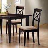 Coaster Dining Chairs, Cross-Back Design, Dark Cappuccino, Set of 2