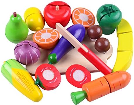 New 2016 Wooden Kitchen Playsets Happy Cherry Preschool Children Wooden Food Fruit and Vegetable Cutting Set Colorful Pretend Play Kitchen Toys Set For Kids